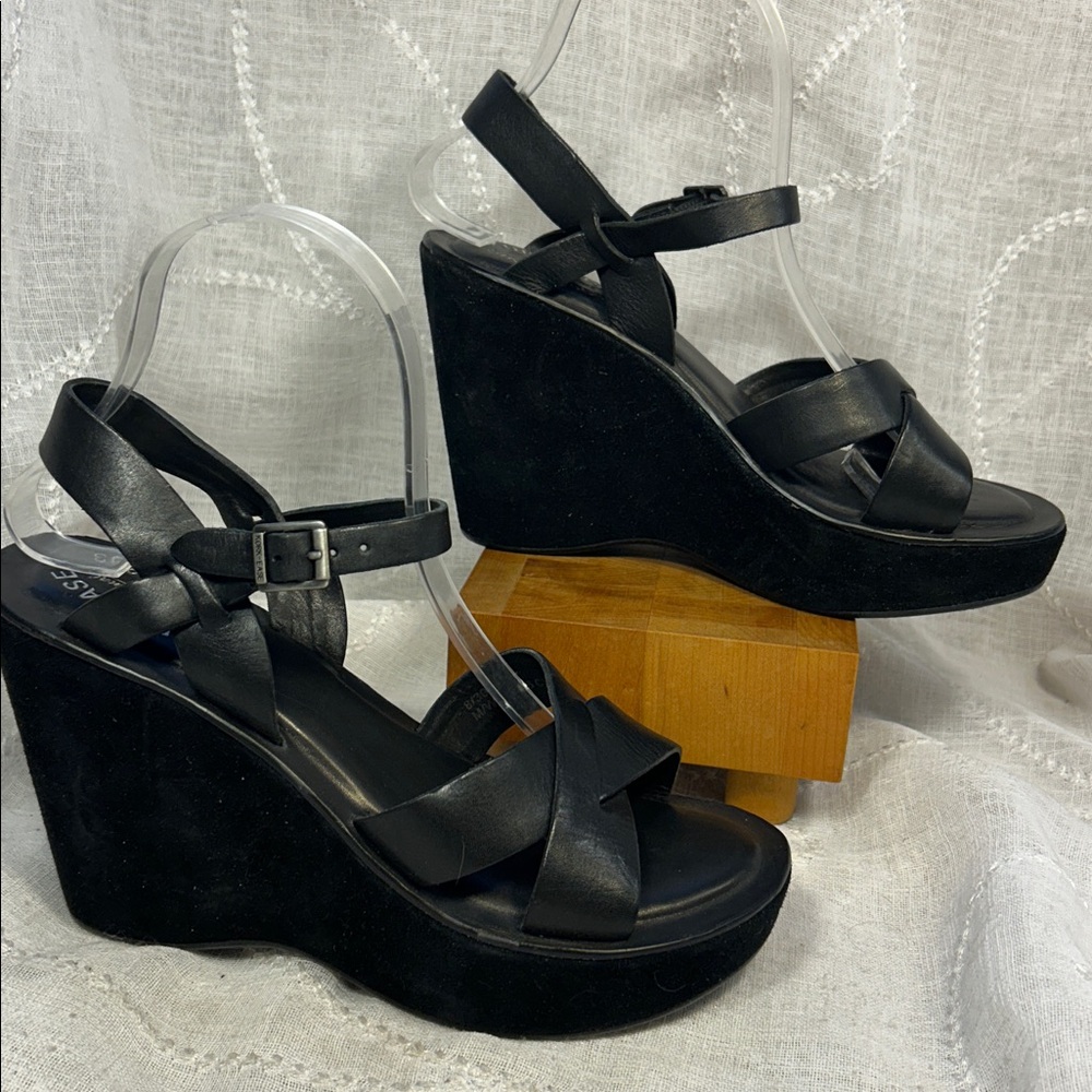 NWOT Kork Ease leather suede sandal wedge - Picture 3 of 16